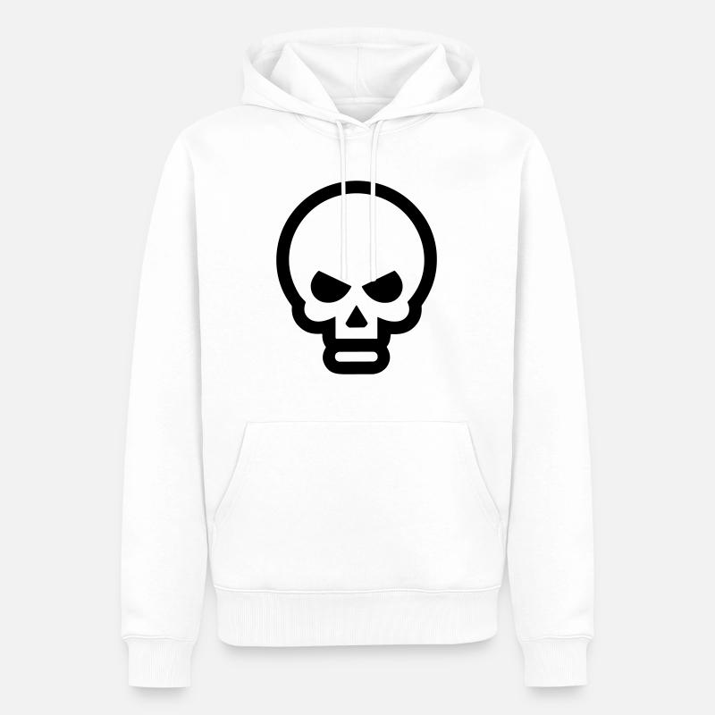 Tête de mort - Sweat à capuche Premium bio Homme - blanc