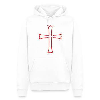 croix - Sweat à capuche Premium bio Homme - blanc - Devant - Nico (187cm)
