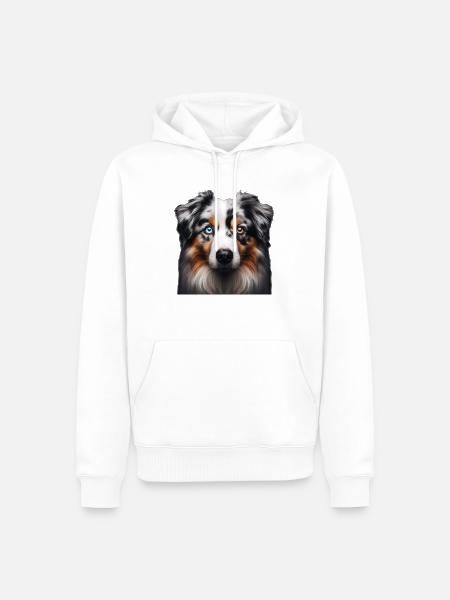 Australian Shepherd - Men’s Premium Organic Hoodie - white