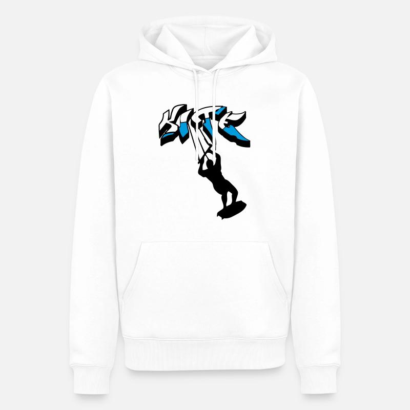 kitesurf, kitesurfeur, kitesurf, kitesurf - Sweat à capuche Premium bio Homme - blanc