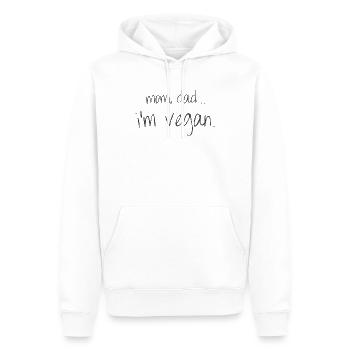 végétalien, végétalien, végétalien, végétalien, végétarien, végétarien - Sweat à capuche Premium bio Homme - blanc - Devant - Nico (187cm)