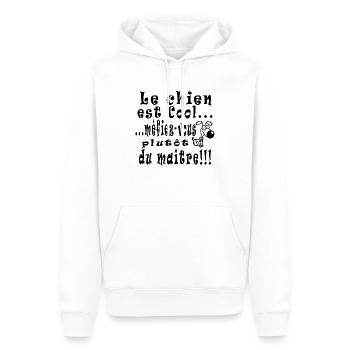 chien_cool_copie - Männer Premium Bio Hoodie - Weiß - Vorne - Nico (187cm)