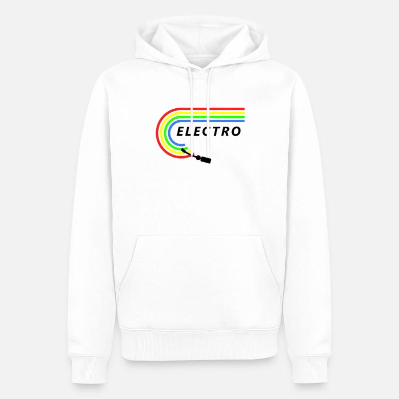 Electro - Männer Premium Bio Hoodie - Weiß