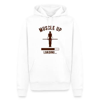 Street Workout Muscle Up Humour Sport Musculation - Sweat à capuche Premium bio Homme - blanc - Devant - Nico (187cm)