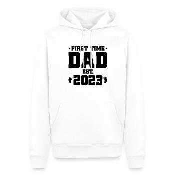 First Time Dad Est 2023 T Shirt Design 3 - Sweat à capuche Premium bio Homme - blanc - Devant - Nico (187cm)