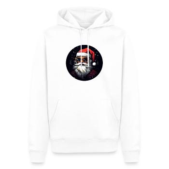 Père noël avec des lunettes - Sweat à capuche Premium bio Homme - blanc - Devant - Nico (187cm)