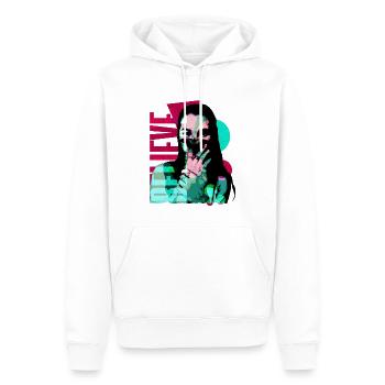 Woman with butterfly - Men’s Premium Organic Hoodie - white - Front - Nico (187cm)
