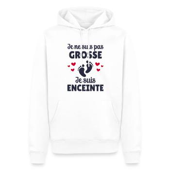Pas Grosse Je Suis Enceinte Cadeau Grossesse - Sweat à capuche Premium bio Homme - blanc - Devant - Nico (187cm)
