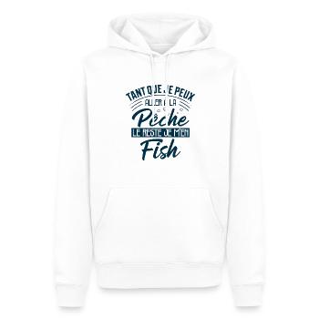 Pêche Humour Le Reste Je M'en Fish Cadeau Pêcheur - Sweat à capuche Premium bio Homme - blanc - Devant - Nico (187cm)