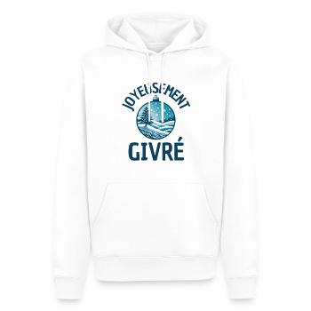 Joyeusement Givré T-shirt Noël Humoristique - Sweat à capuche Premium bio Homme - blanc - Devant - Nico (187cm)