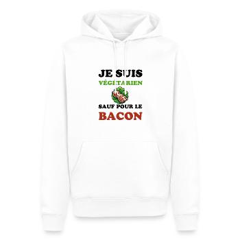 Je suis végétarien cadeau humour - Sweat à capuche Premium bio Homme - blanc - Devant - Nico (187cm)