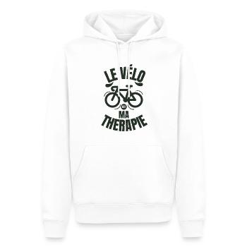 le vélo ma thérapie cadeau humour vélo homme - Sweat à capuche Premium bio Homme - blanc - Devant - Nico (187cm)
