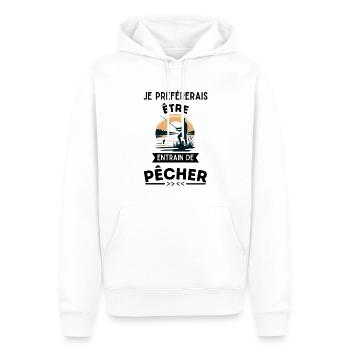 entrain de pêcher humour pêche - Sweat à capuche Premium bio Homme - blanc - Devant - Nico (187cm)