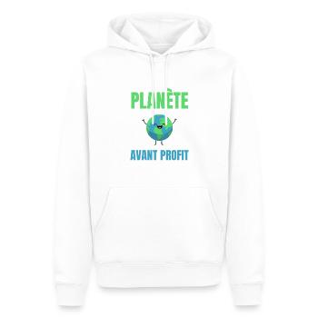Planète Avant Profit Écologie - Sweat à capuche Premium bio Homme - blanc - Devant - Nico (187cm)