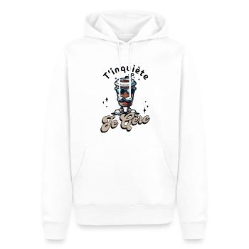 Don't worry I manage cool coffee mug gift - Men’s Premium Organic Hoodie - white - Front - Nico (187cm)