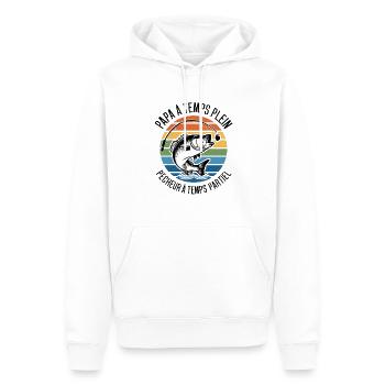 Vatertag Teilzeit Fischer Papa Geschenk - Männer Premium Bio Hoodie - Weiß - Vorne - Nico (187cm)