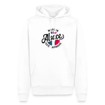 Hergestellt im Elsass Geprüft Zugelassen Elsässisch Elsässisch - Männer Premium Bio Hoodie - Weiß - Vorne - Nico (187cm)