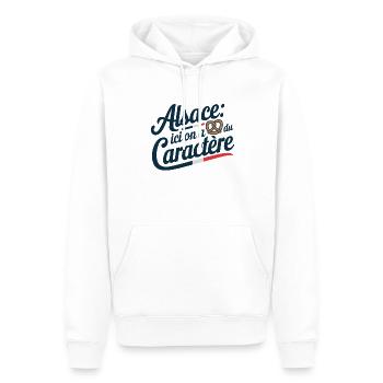 Elsass Wir haben Charakter Brezel Elsässischer Humor - Männer Premium Bio Hoodie - Weiß - Vorne - Nico (187cm)