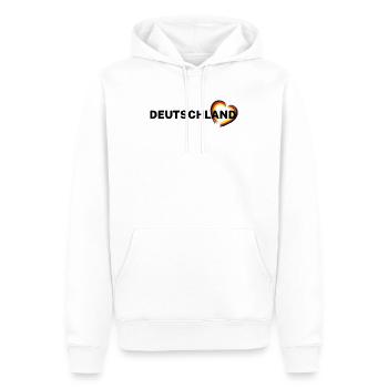 Deutschland – Herz in Schwarz Rot Gold - Männer Premium Bio Hoodie - Weiß - Vorne - Nico (187cm)