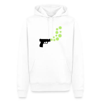 bubble gun - Sweat à capuche Premium bio Homme - blanc - Devant - Nico (187cm)