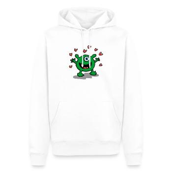monster_love - Sweat à capuche Premium bio Homme - blanc - Devant - Nico (187cm)