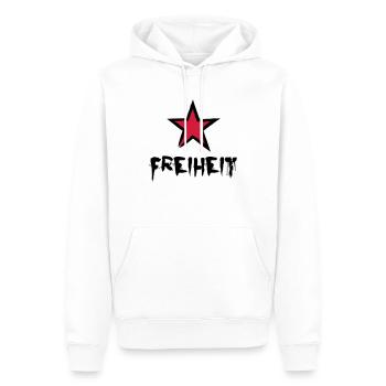 Freiheit - Männer Premium Bio Hoodie - Weiß - Vorne - Nico (187cm)