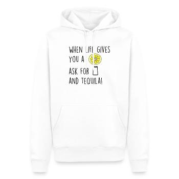 whenlifegivesu - Männer Premium Bio Hoodie - Weiß - Vorne - Nico (187cm)
