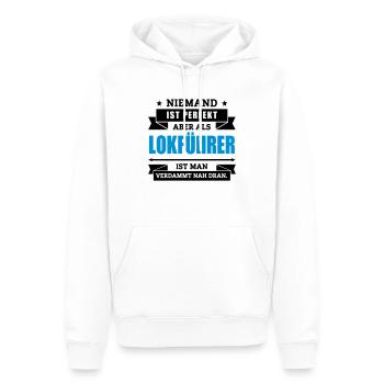 Funshirt Lokführer - Männer Premium Bio Hoodie - Weiß - Vorne - Nico (187cm)