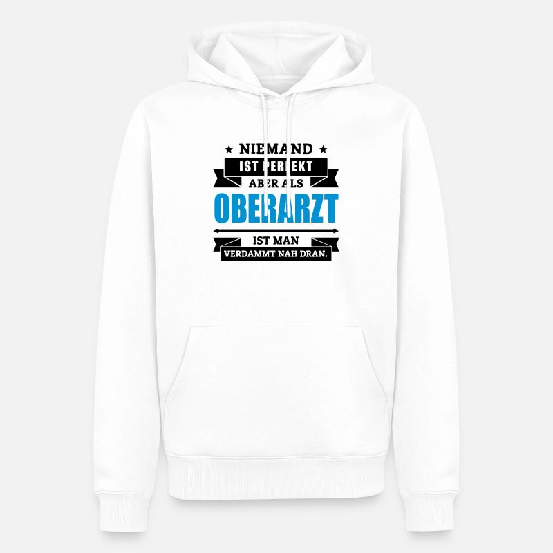 Funshirt Oberarzt - Männer Premium Bio Hoodie - Weiß