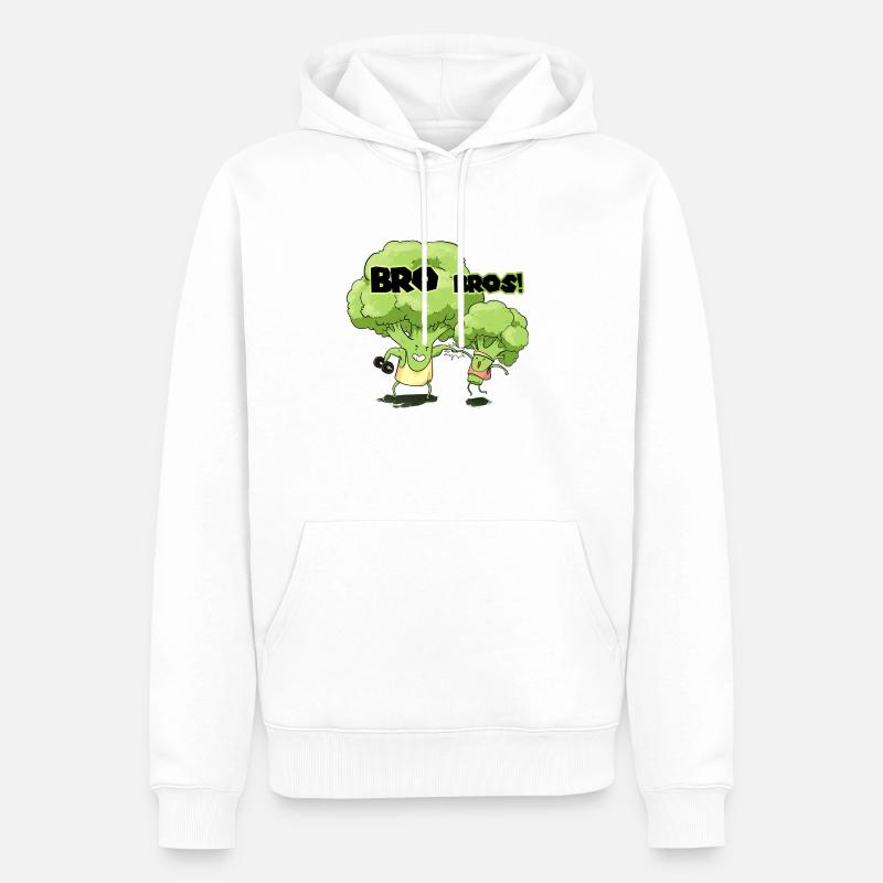 Bro Bros - Männer Premium Bio Hoodie - Weiß