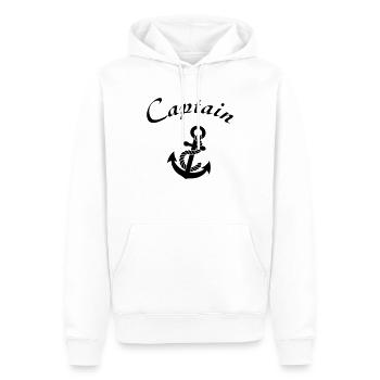 captain - Männer Premium Bio Hoodie - Weiß - Vorne - Nico (187cm)