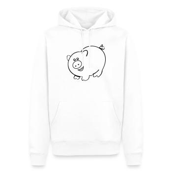 De porcs - Sweat à capuche Premium bio Homme - blanc - Devant - Nico (187cm)