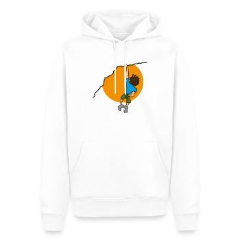 Freikletterer - Männer Premium Bio Hoodie - Weiß - Vorne - Nico (187cm)