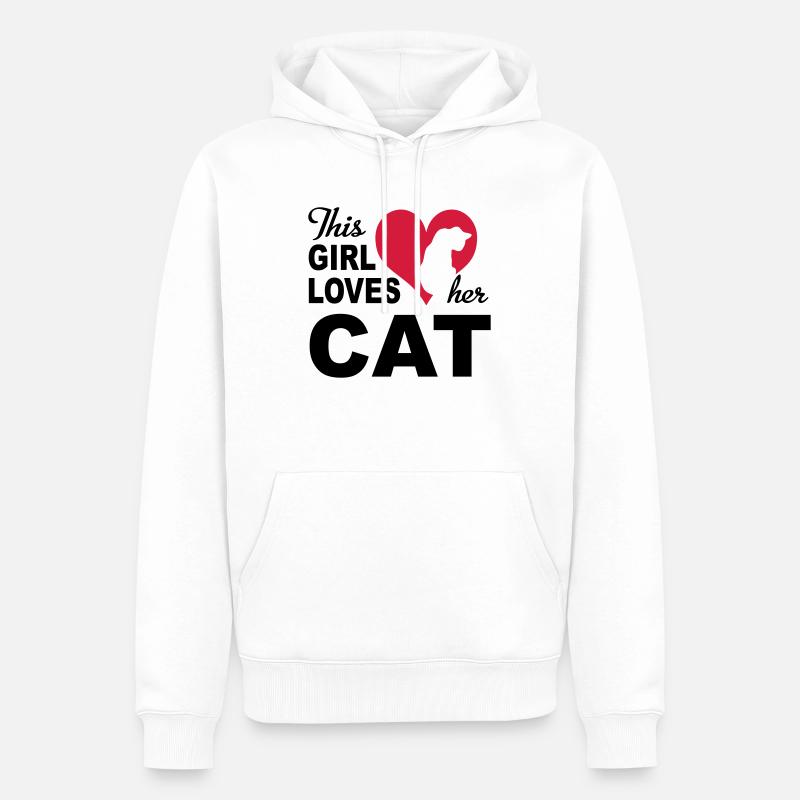 Chat - Sweat à capuche Premium bio Homme - blanc