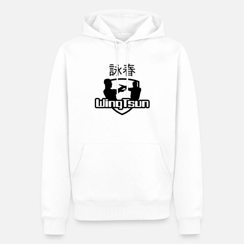 wingtsun1a - Sweat à capuche Premium bio Homme - blanc