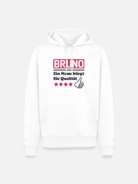 bruno - Männer Premium Bio Hoodie - Weiß