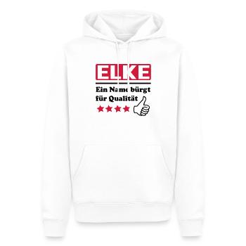 elke - Männer Premium Bio Hoodie - Weiß - Vorne - Nico (187cm)