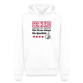 Gerhard - Sweat à capuche Premium bio Homme - blanc - Devant - Nico (187cm)