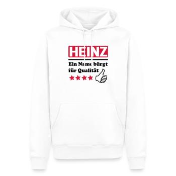 Heinz - Sweat à capuche Premium bio Homme - blanc - Devant - Nico (187cm)