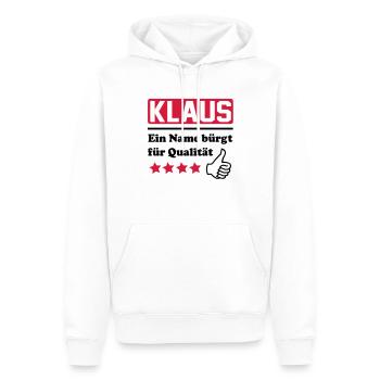 weihnachtsmann - Sweat à capuche Premium bio Homme - blanc - Devant - Nico (187cm)