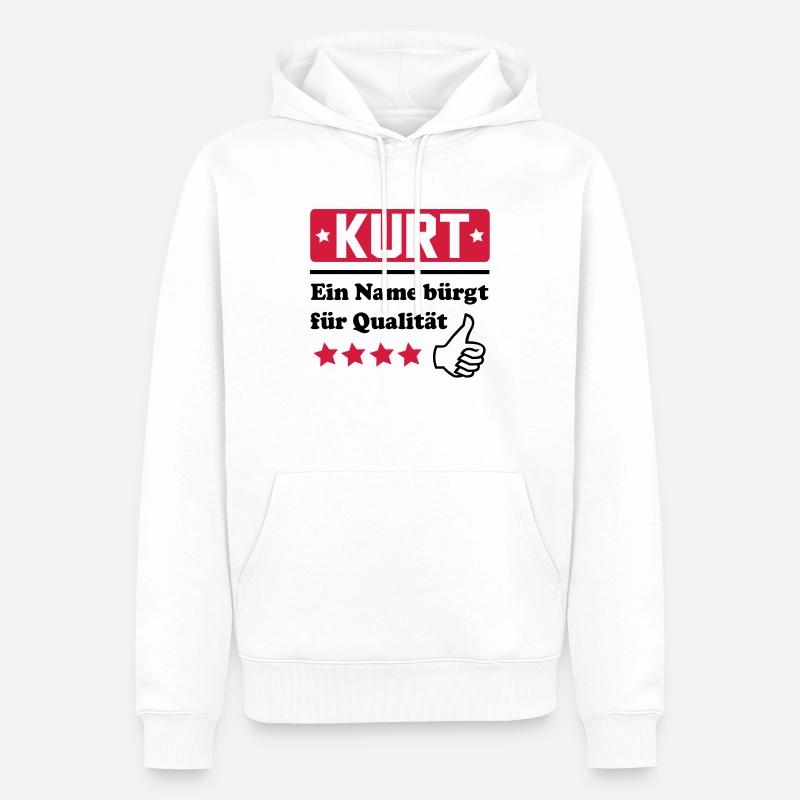 kurt - Männer Premium Bio Hoodie - Weiß