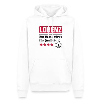 lorenz - Men’s Premium Organic Hoodie - white - Front - Nico (187cm)