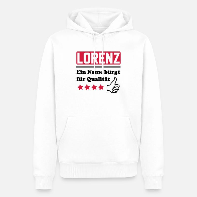 lorenz - Männer Premium Bio Hoodie - Weiß