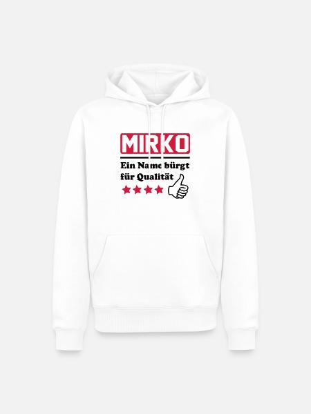 mirko - Männer Premium Bio Hoodie - Weiß