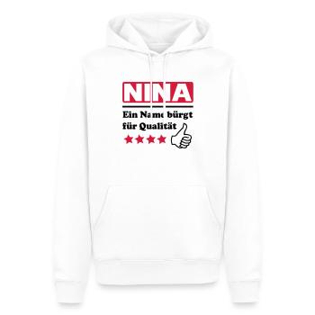 nina - Männer Premium Bio Hoodie - Weiß - Vorne - Nico (187cm)