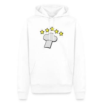 kochhaube_3_farbig_new_style2_mit_schatt - Männer Premium Bio Hoodie - Weiß - Vorne - Nico (187cm)