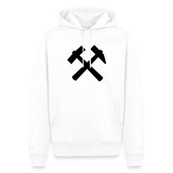 hammer_und_schlegel__f1 - Sweat à capuche Premium bio Homme - blanc - Devant - Nico (187cm)