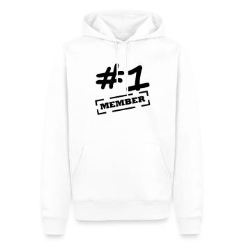 nummer 1 member - Männer Premium Bio Hoodie - Weiß - Vorne - Nico (187cm)