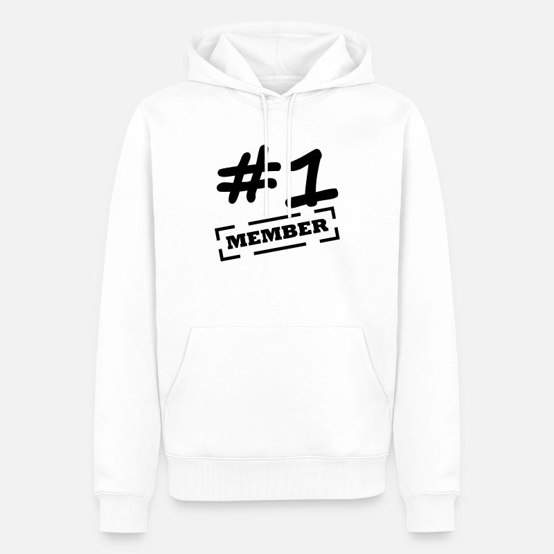 #1 member - Sweat à capuche Premium bio Homme - blanc
