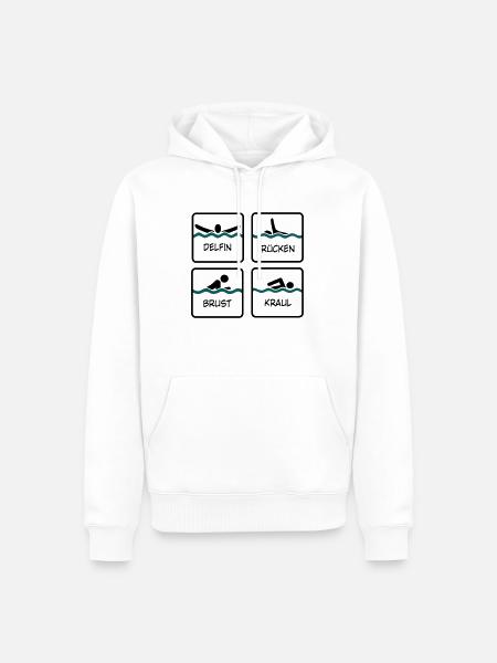 schwimmen T-Shirt - Männer Premium Bio Hoodie - Weiß